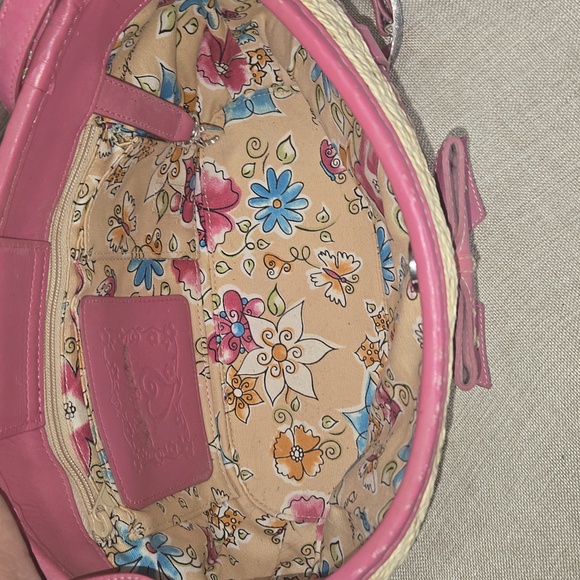 Brighton Straw/Leather Crossbody Shoulder Bag - Picture 9 of 11